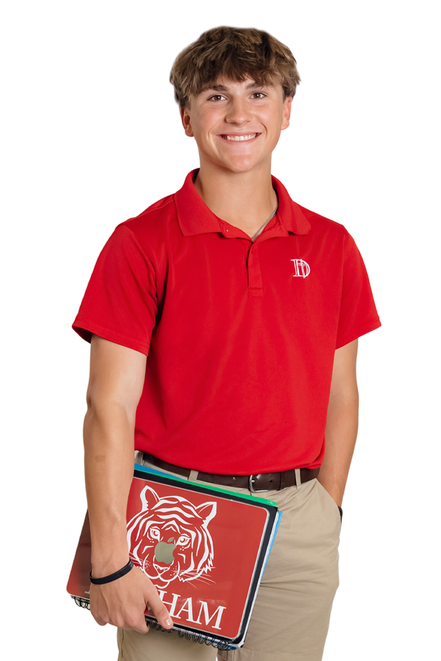 Dunham high school student with laptop.