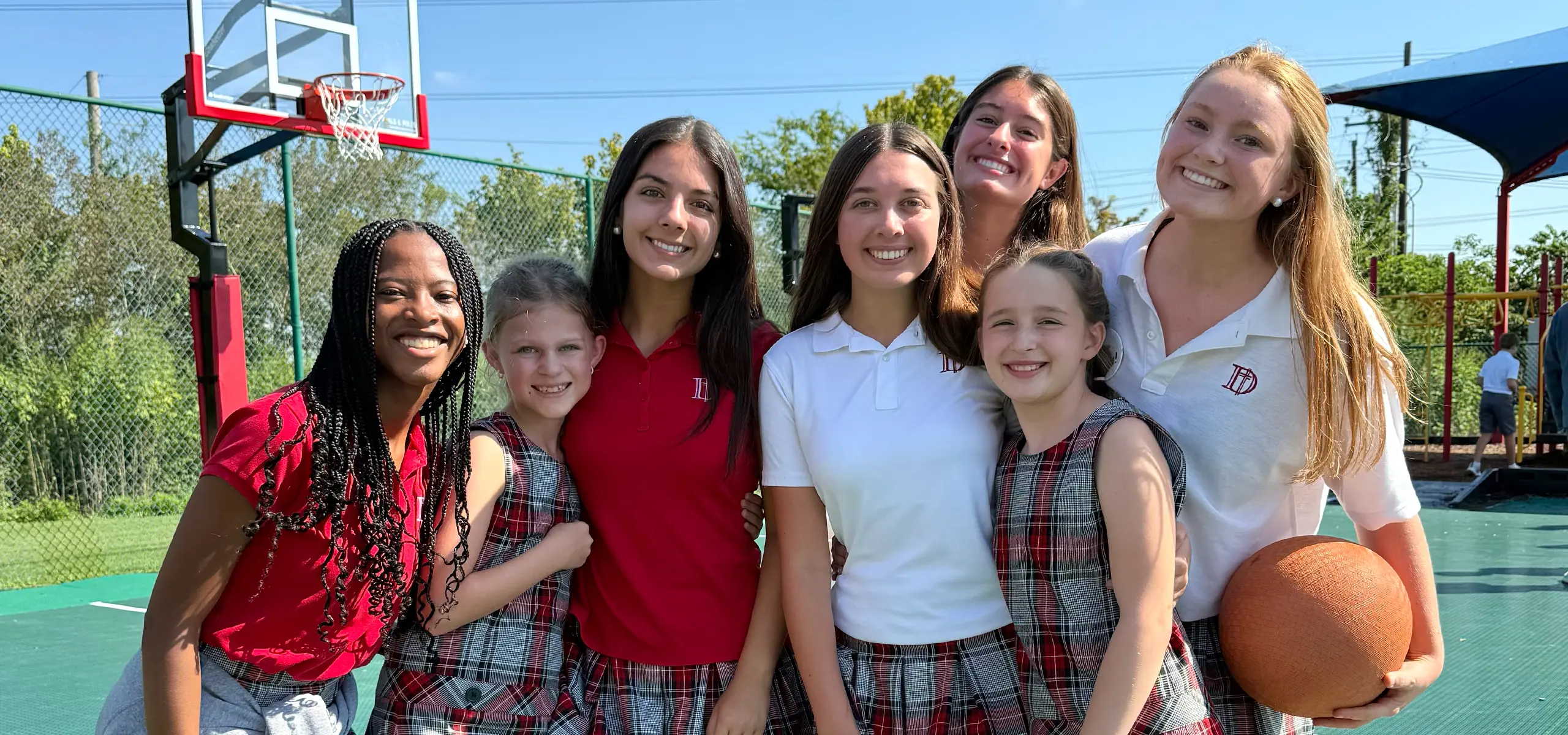 Group of Dunham students on playground