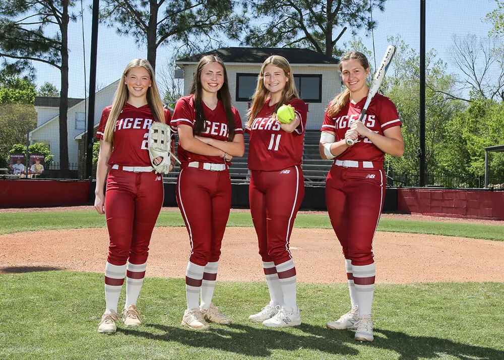 Varsity softball team on field