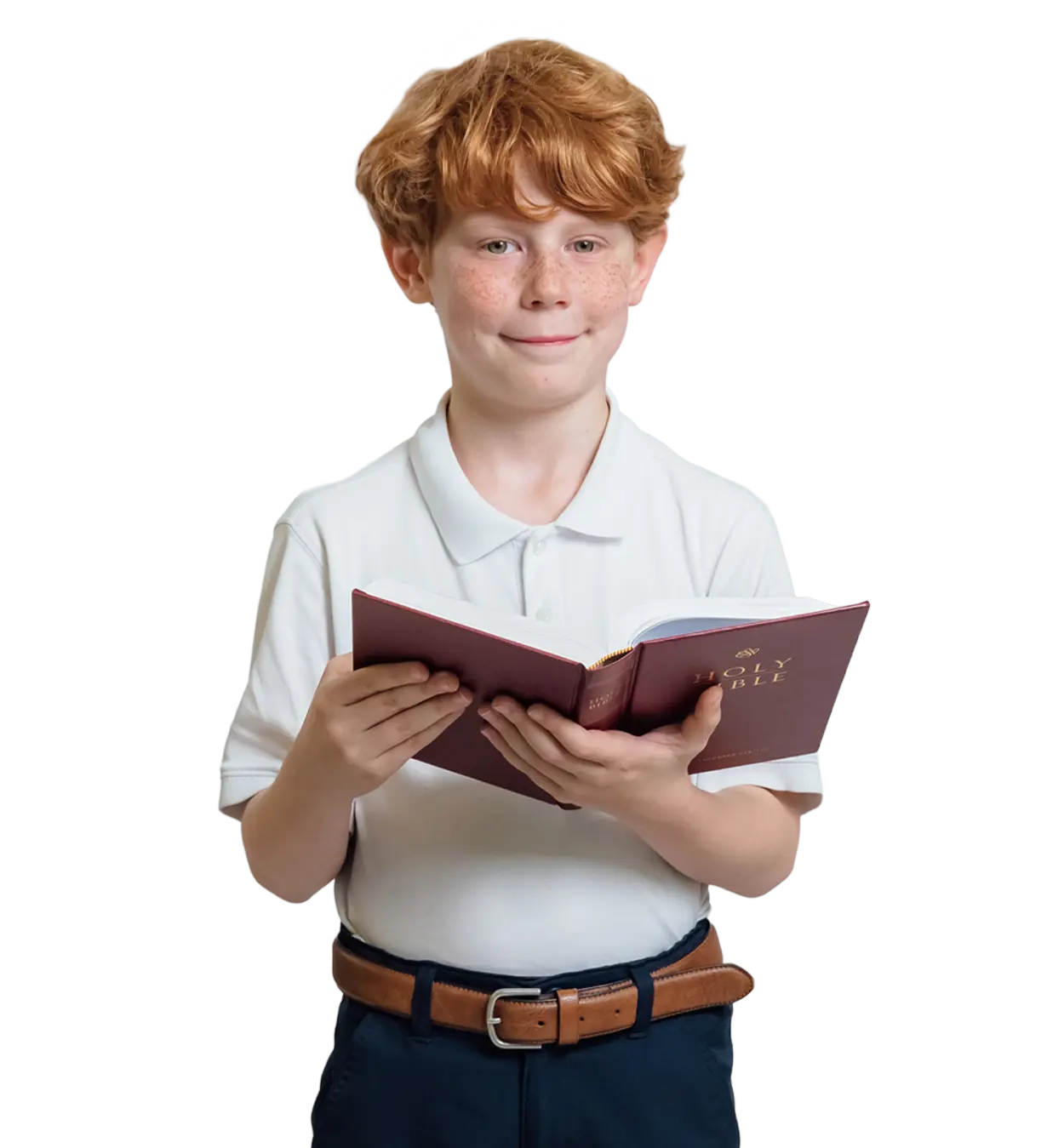 Middle school boy holding a Bible