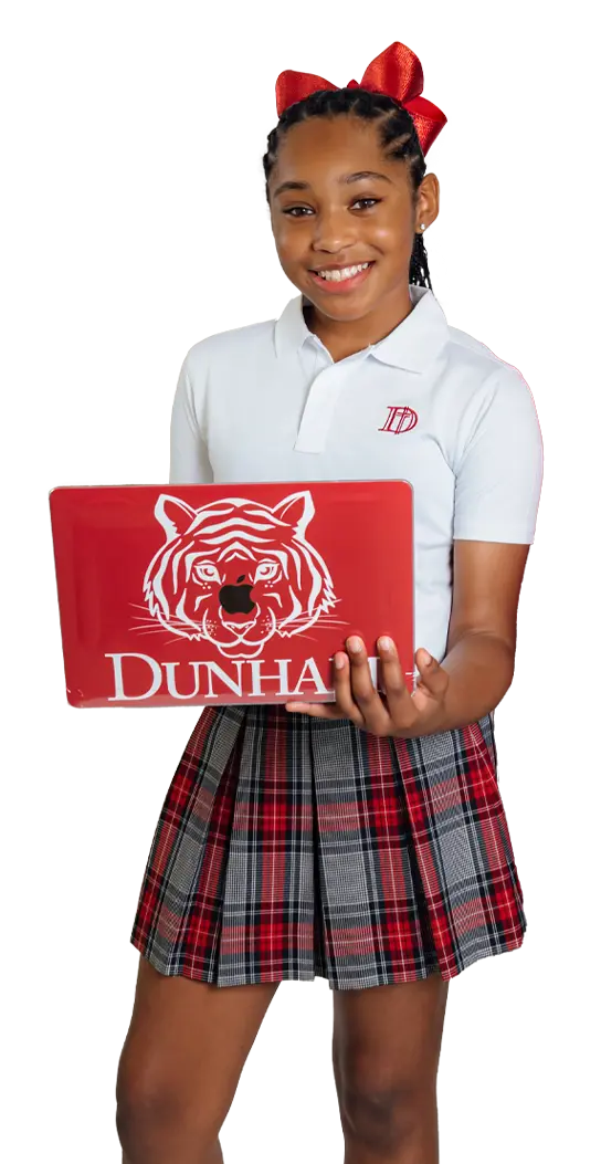 Middle school girl with laptop