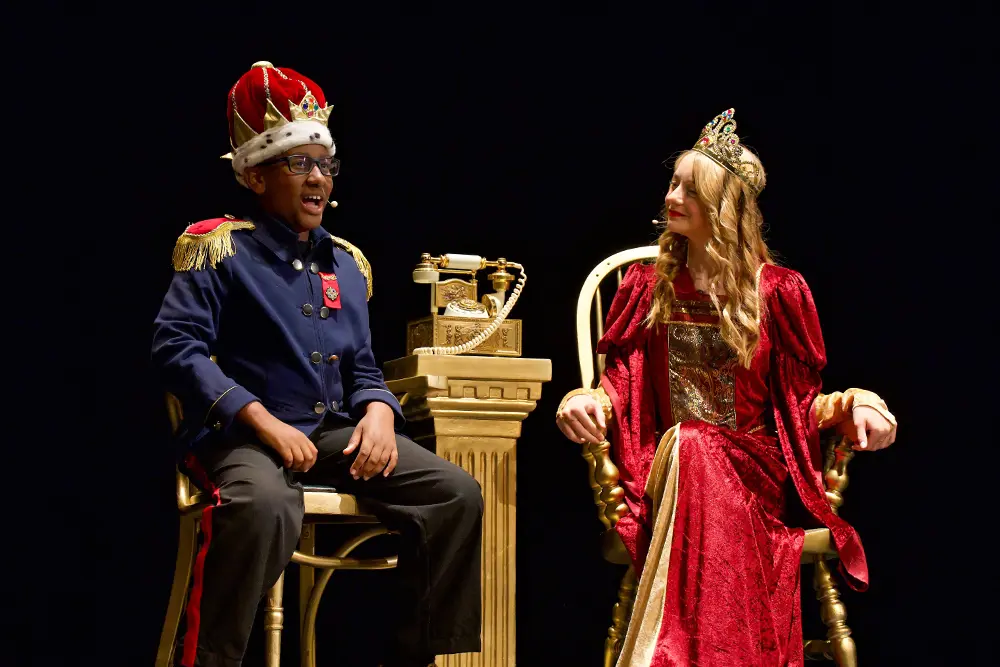 Two Middle School actors performing in Dunham play.