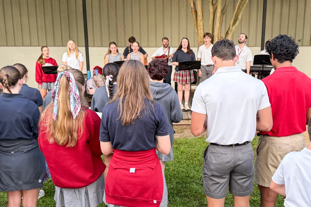 Students gathering for prayer